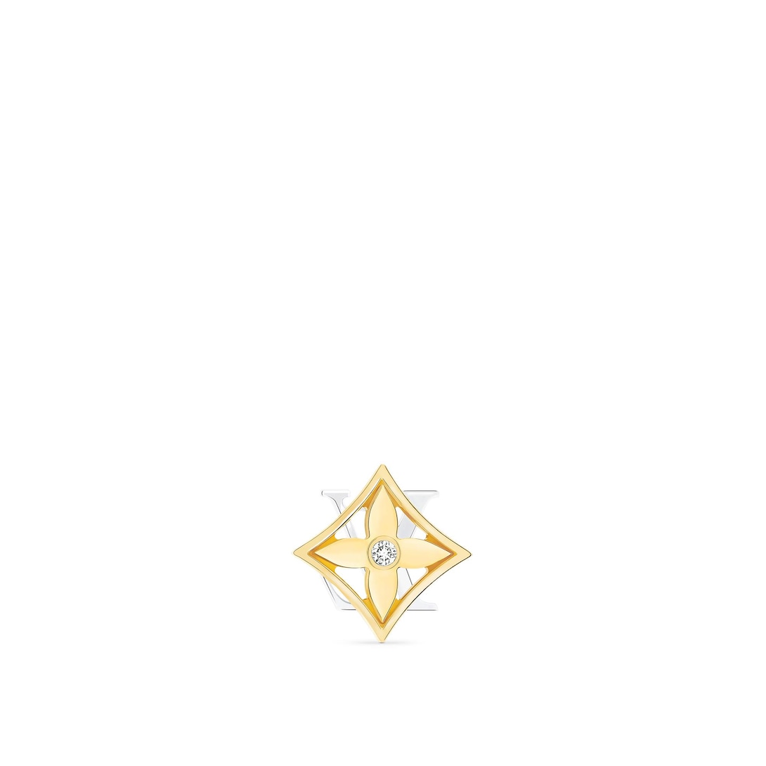 Idylle Blossom Reversible Stud, Yellow And White Gold And Diamond 